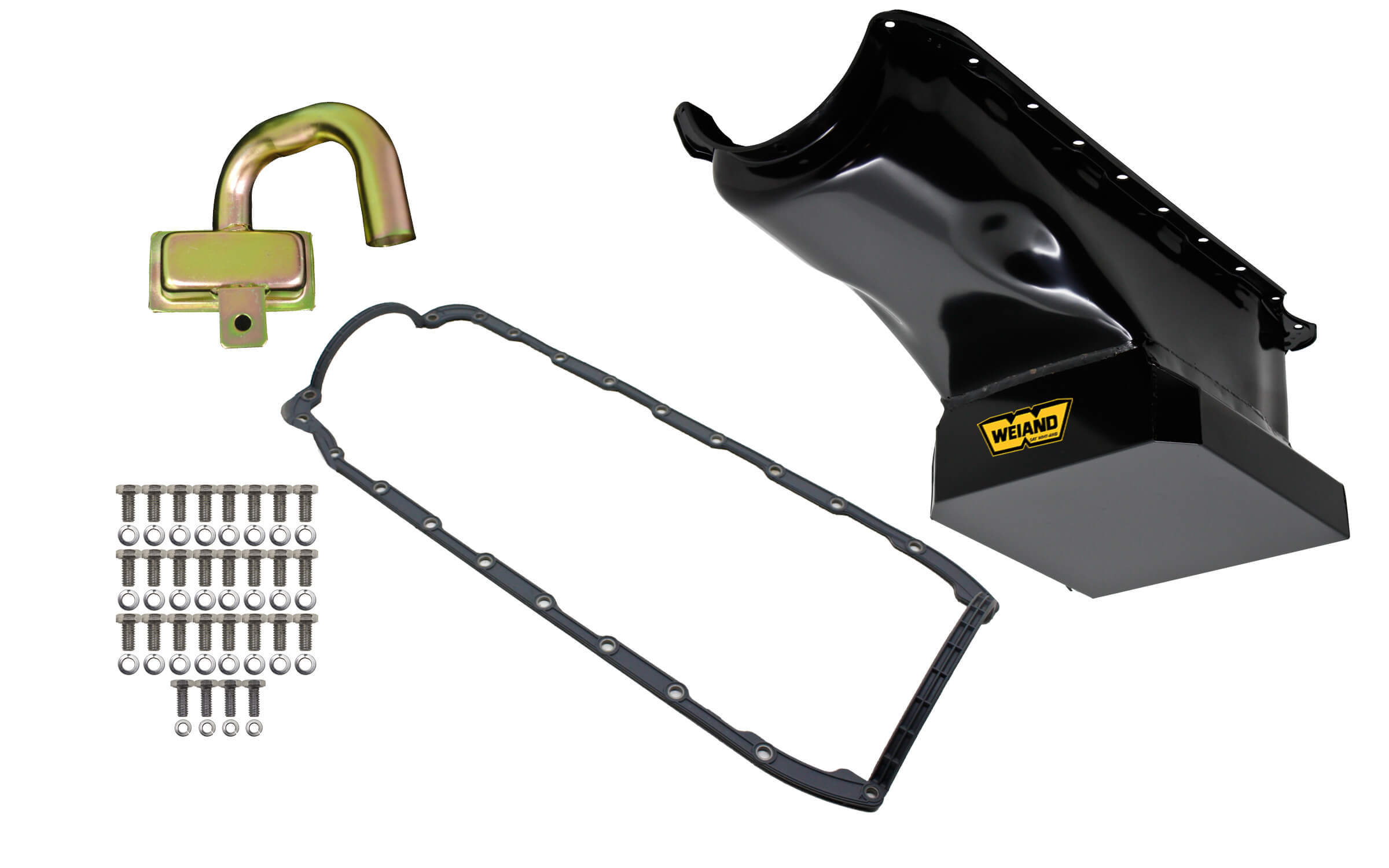 WEIAND 6qt Oil Pan Kit BBC Black Finish 5032WND