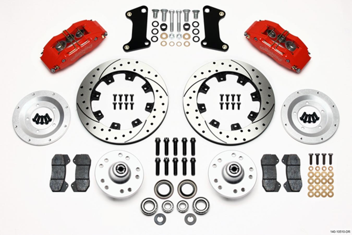 WILWOOD Front Disc Brake Kit Red 67-72 Camaro Nova 12.19 140-10510-DR