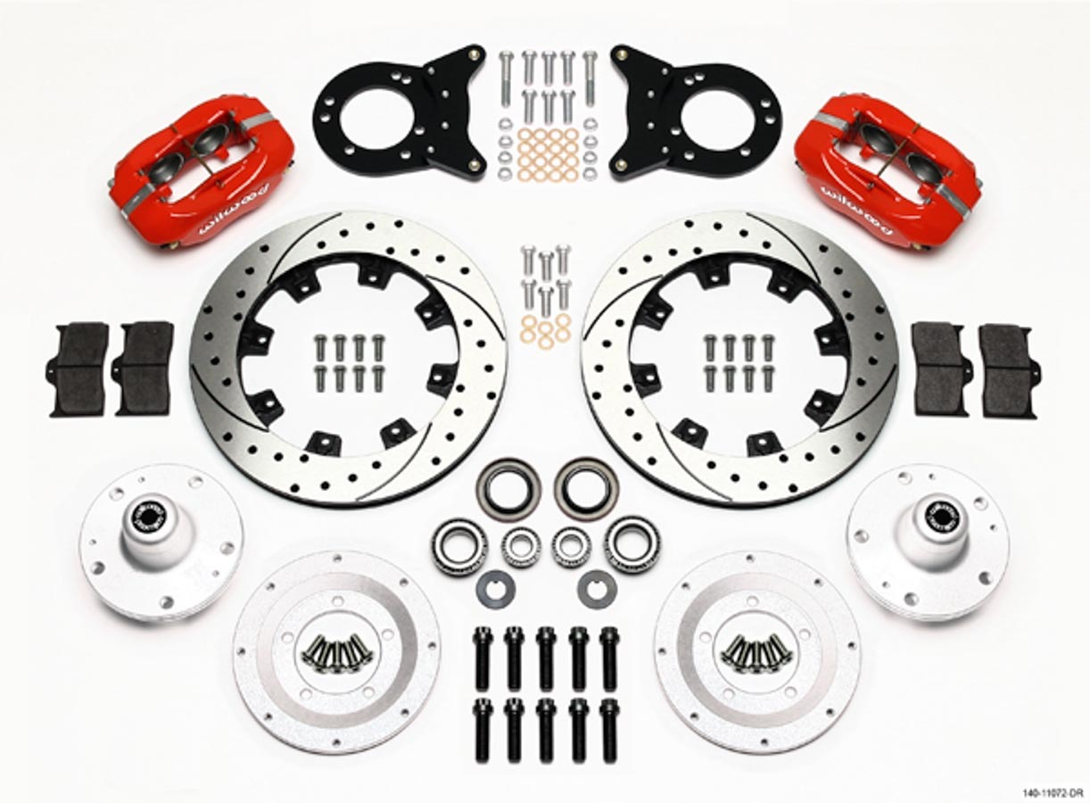 WILWOOD Front Disc Brake Kit Red HD 65-69 Mustang 140-11072-DR
