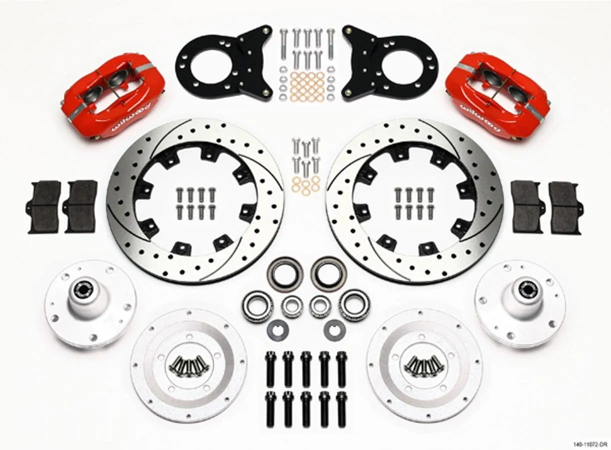 WILWOOD Front Disc Brake Kit Red HD 65-69 Mustang 140-11072-DR