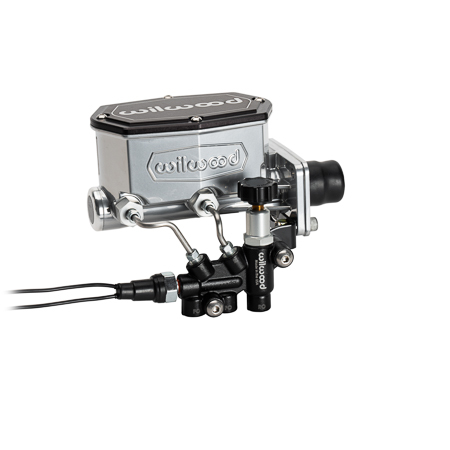 Wilwood 261-15662-BK Wilwood Compact Tandem M/C - 1.12in Bore w/RH Bracket and Valve - Black
