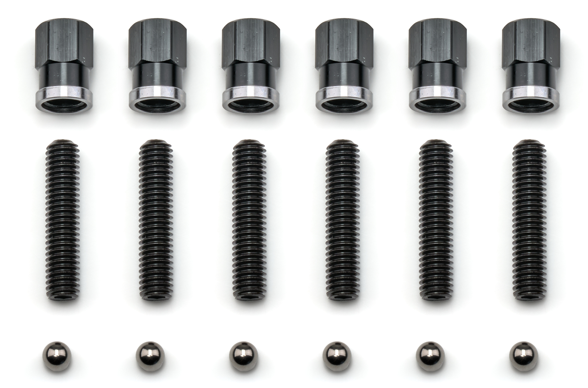 WINTERS Gear Cover Kit High Nut Alum Short Blk 6-Bolt 6390ASBK-6