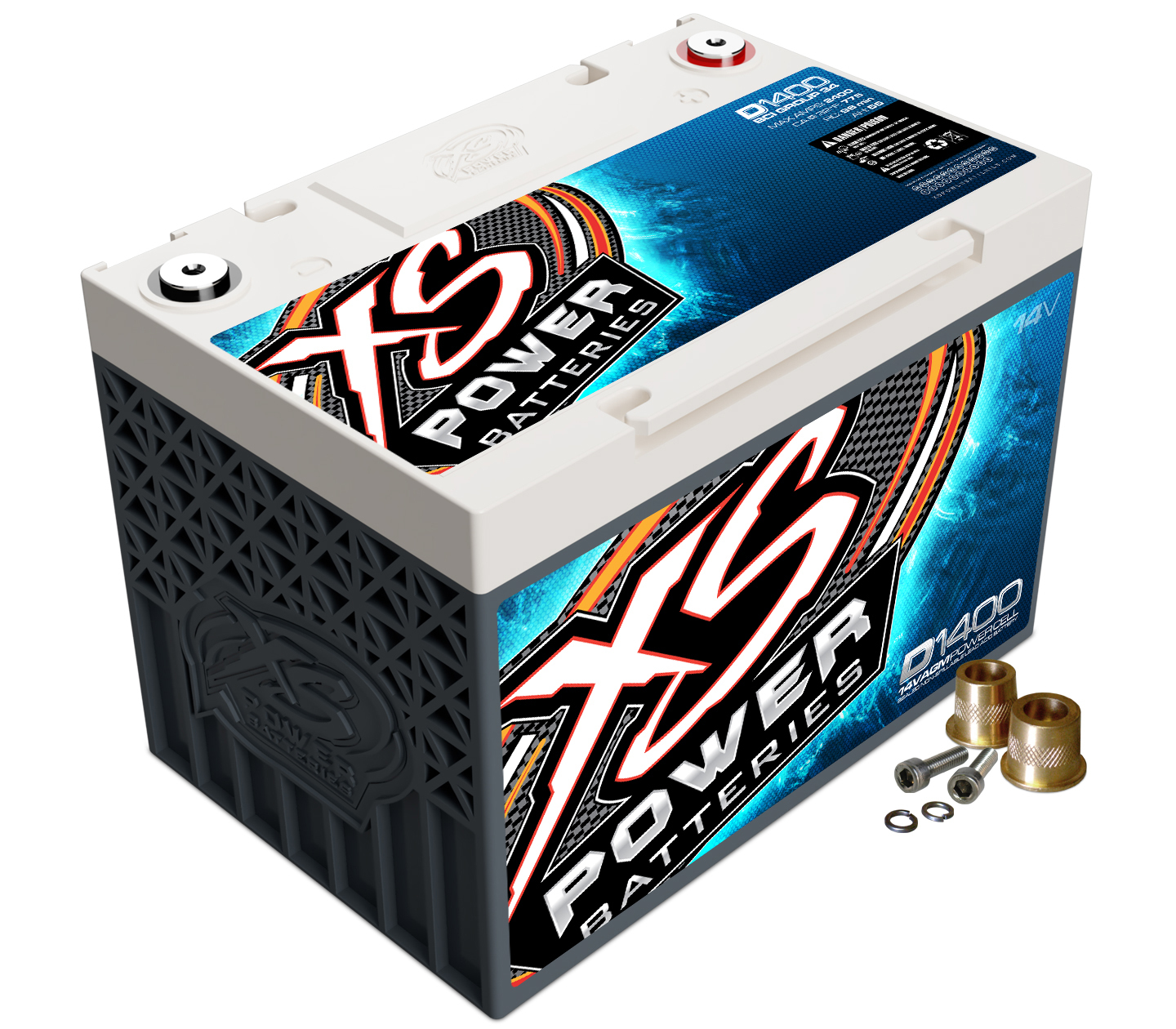 XS POWER BATTERY AGM Battery 14v 2 Post D1400