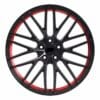 19X8.5 WF Aftermarket Wheel ML0053-1L-1 Black, Red Lip 5X112/66.45, ET 28 mm
