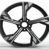 20X9.0 WF Aftermarket Wheel ML0089-3 Black Machine Face 5X112/66.45, ET 30 mm
