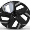 22X9.5 WF Aftermarket Wheel ML0315-1 Black Machine Face 5X108/63.4, ET 35 mm