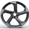 19X8.5 WF Aftermarket Wheel ML0175 Matt Gunmetal Machine Face 5X112/66.45, ET 30 mm