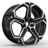 20X9.0 WF Aftermarket Wheel ML0477-2 Black Machine Face 5X114.3/64.5, ET 40 mm