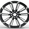 19X8.5 WF Aftermarket Wheel ML0134-1 Black Machine Face 5X114.3/60.1, ET 35 mm
