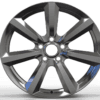 18X8.0 WF Aftermarket Wheel ML0150 Hyper Black 5X114.3/60.1, ET 35 mm
