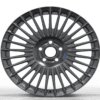 20X8.5 WF Aftermarket Wheel 243-6 PVD ( Black) 5X114.3/60.1, ET 35 mm