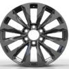 20X8.5 WF Aftermarket Wheel ML8324 Hyper Black 6X139.7/95.1, ET 45 mm