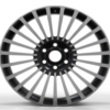22X9.0 WF Aftermarket Wheel ML0008-1 Black Machine Face 6X139.7/78.1, ET 30 mm