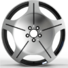 20X8.5 WF Aftermarket Wheel ML0072-2 Black Machine Face 5X114.3/67.1, ET 38 mm