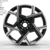 22X8.5 WF Aftermarket Wheel ML0501-2 Glossy Black ,  Polish 5X112/66.5, ET 35 mm
