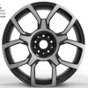22X9.5 WF Aftermarket Wheel ML0313-6 Black Machine Face 5X112/66.5, ET 35 mm