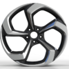 22X10.0 WF Aftermarket Wheel XK8237 Glossy Black 5X130/71.5, ET 28 mm