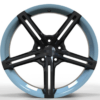 19X8.5 WF Aftermarket Wheel ML0073-17 Black ,  White 5X120/64.1, ET 35 mm
