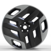 22X9.5 WF Aftermarket Wheel ML0303-3 Black Machine Face 5X120/72.56, ET 42.5 mm