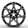 22X9.5 WF Aftermarket Wheel ML0232-3 Black Machine Face 5X120/72.56, ET 45 mm