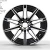 19X8.0 WF Aftermarket Wheel ML0433-2 Black Machine Face 5X112/66.45, ET 38 mm