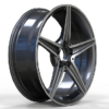 19X8.0 WF Aftermarket Wheel ML0024-6 Gunmetal Machine Face 5X112/66.45, ET 38 mm