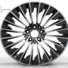 20X9.5 WF Aftermarket Wheel ML0407-9 Glossy Black Machine Lip 5X112/66.45, ET 43.5 mm