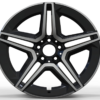 18X8.0 WF Aftermarket Wheel ML0416 Black Machine Face 5X112/66.45, ET 38 mm