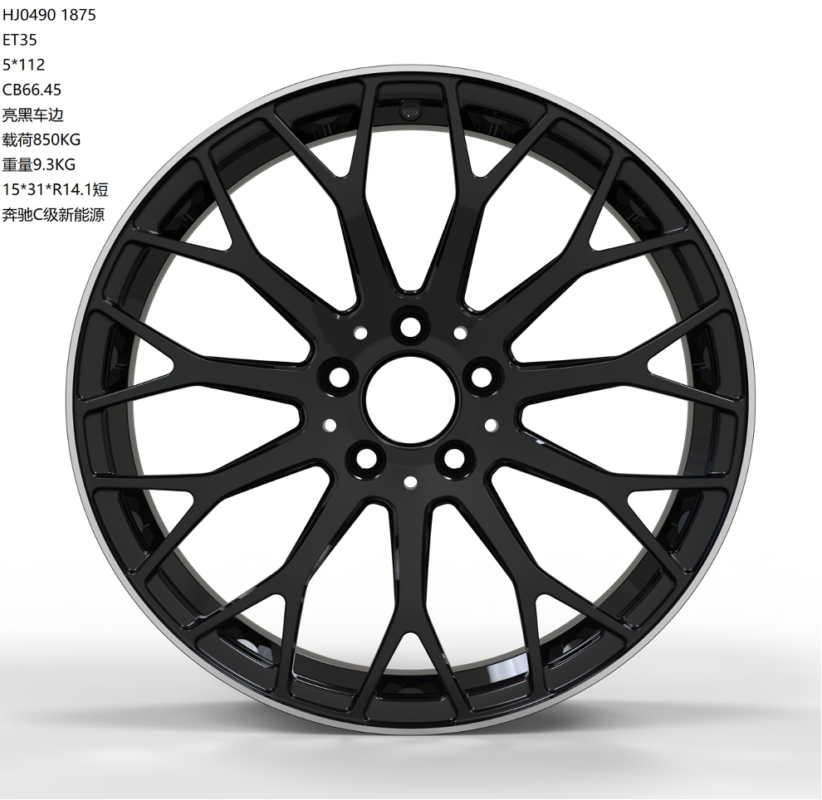 M119390 Rim 19X9.0 WF Aftermarket Wheel ML0490-3 Matt Black Machine Lip 5X112/66.45 ...