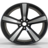 20X10.0 WF Aftermarket Wheel ML0186-1 Black Machine Face 5X112/66.5, ET 19 mm