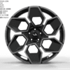 22X9.0 WF Aftermarket Wheel CP6283 Black Machine Face 5X120/62.5, ET 40 mm