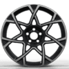 22X9.0 WF Aftermarket Wheel ML0308-2 Black Machine Face 5X120/62.5, ET 40 mm