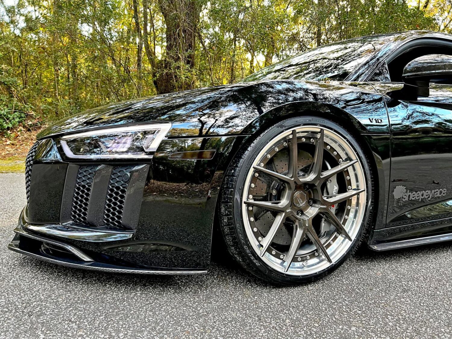 Audi R8 with 20×9 and 20×12.5-inch BC Forged HCA381S
