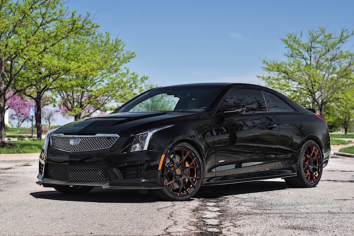Cadillac ATS with 19×9.5 and 19×11-inch Forgiato Insetto

