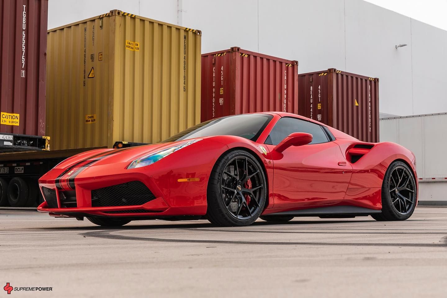 Ferrari 488 with 20×9 and 20×11.5-inch BBS FI-R