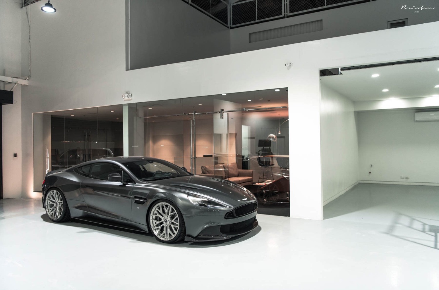 Aston Martin Vanquish with 21×9 and 21×12-inch Brixton Forged CM10 Ultrasport+
