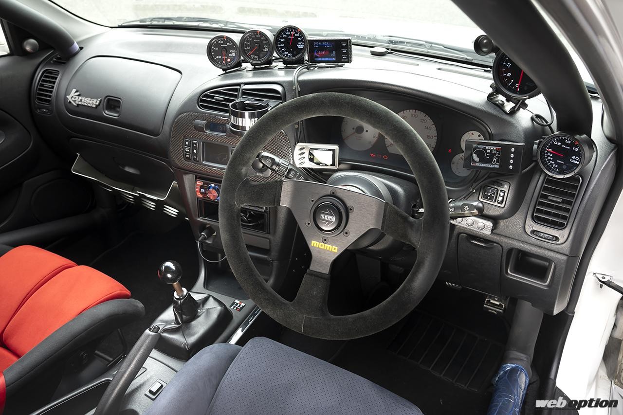 Interior with roll cage and additional gauges