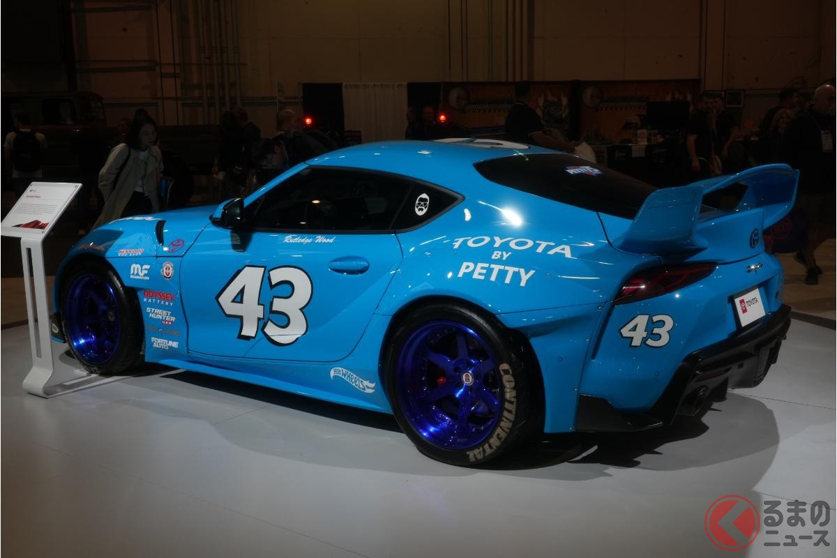 The Toyota GR Supra Bird in its striking Petty Blue livery