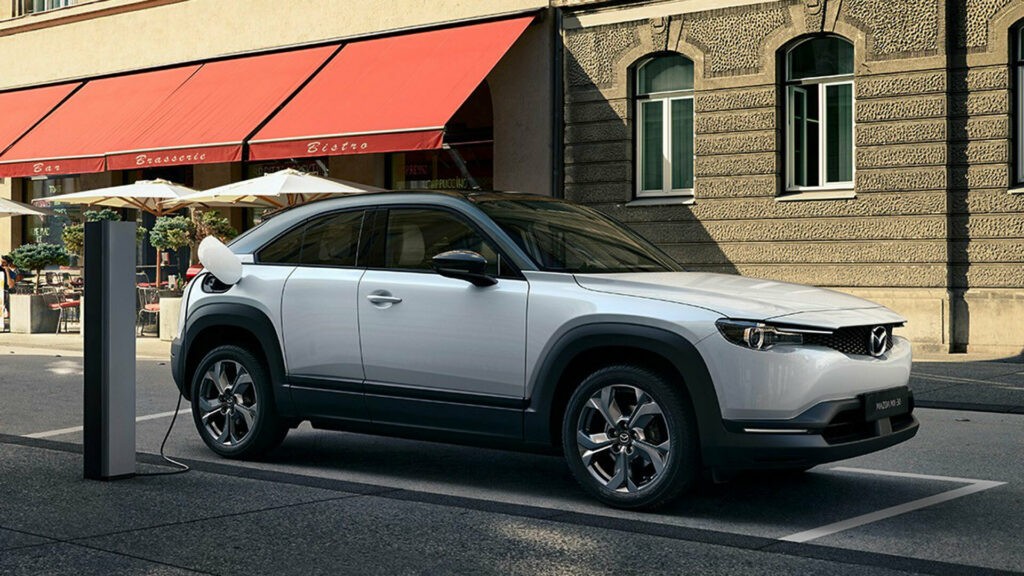 Mazda MX-30 in action during a charging session