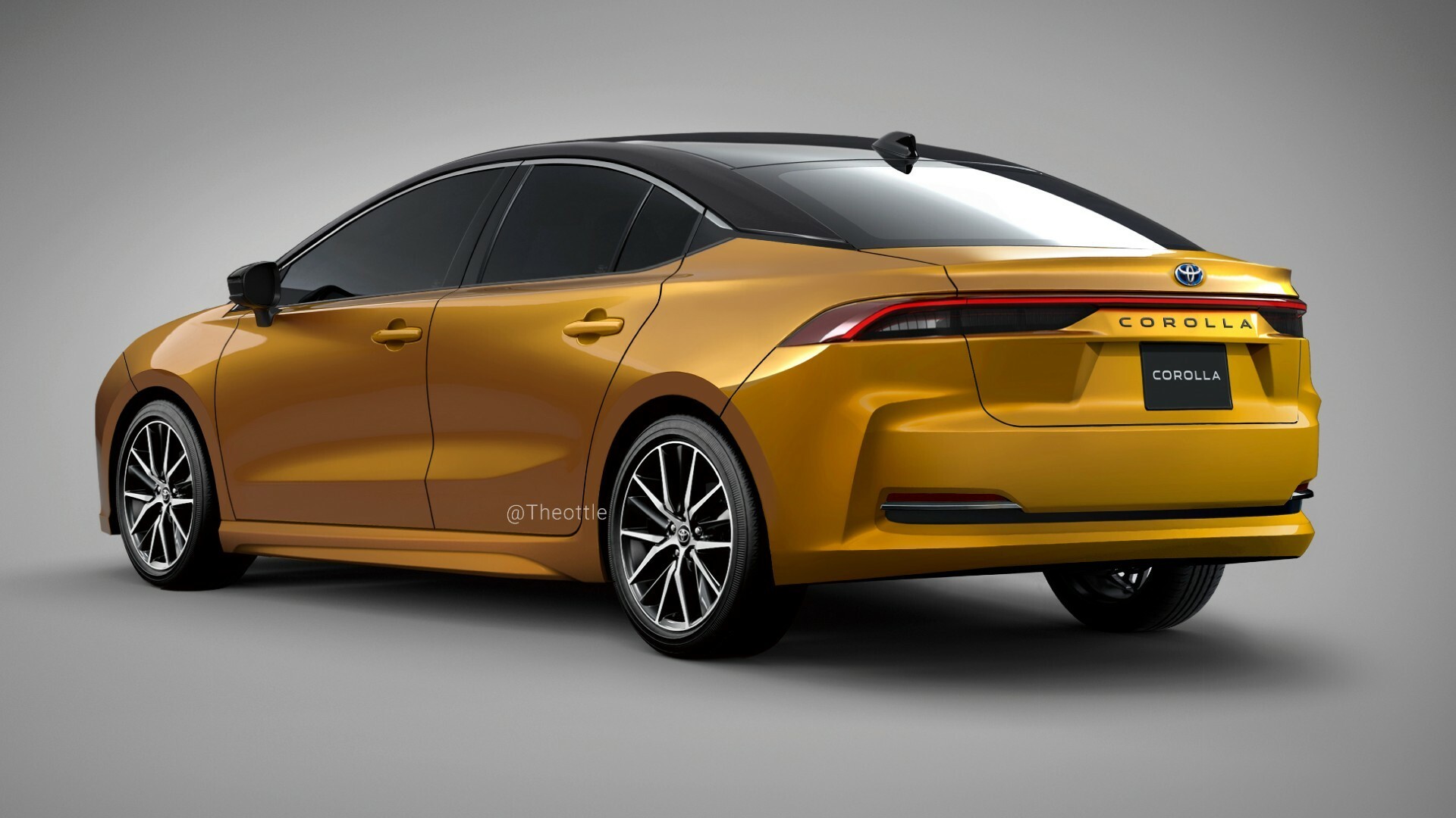 Rear View of the Rendered Next-Gen Toyota Corolla