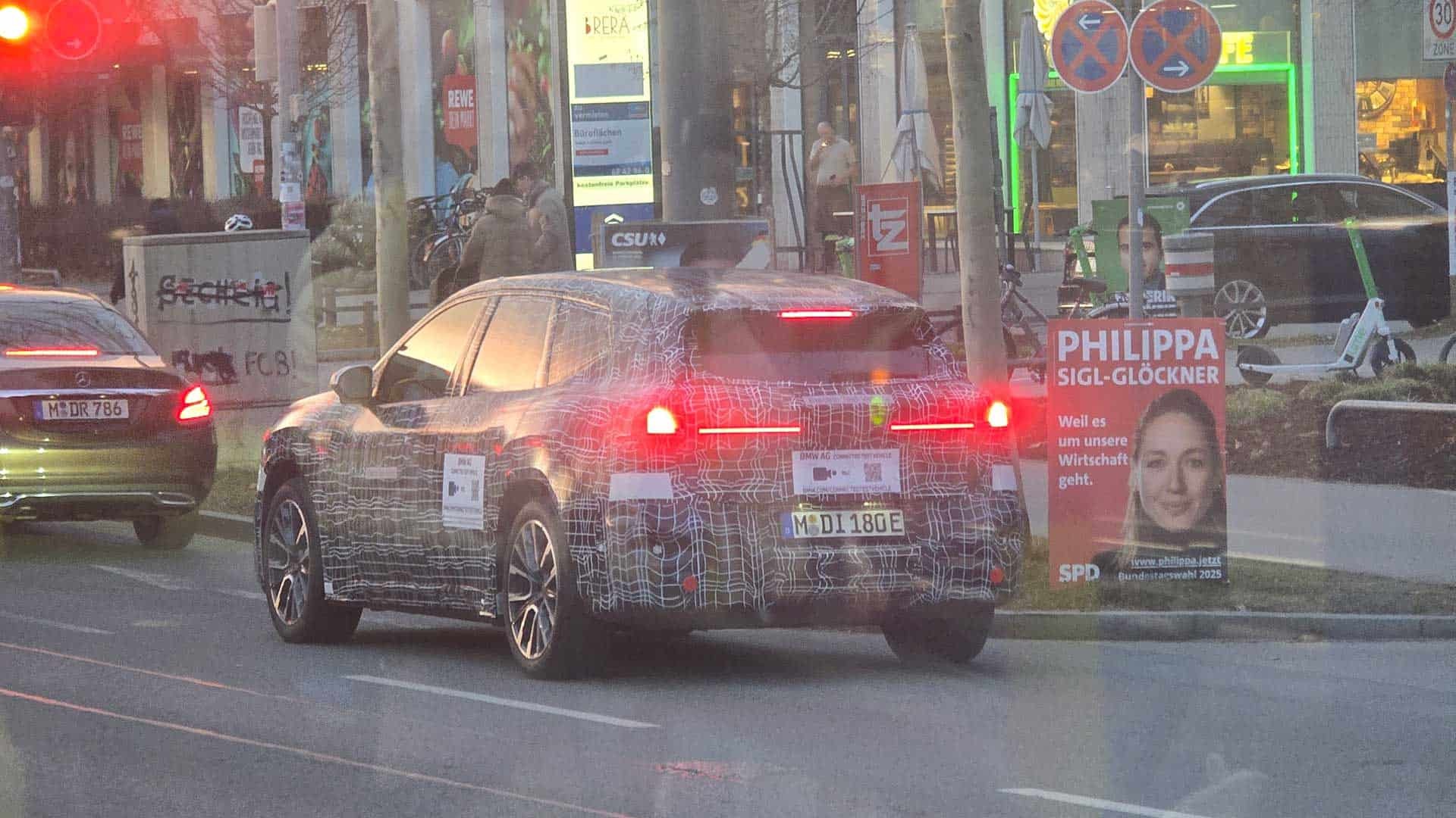 2026 BMW iX3 Spy Shot Revealing New Brake Light Design