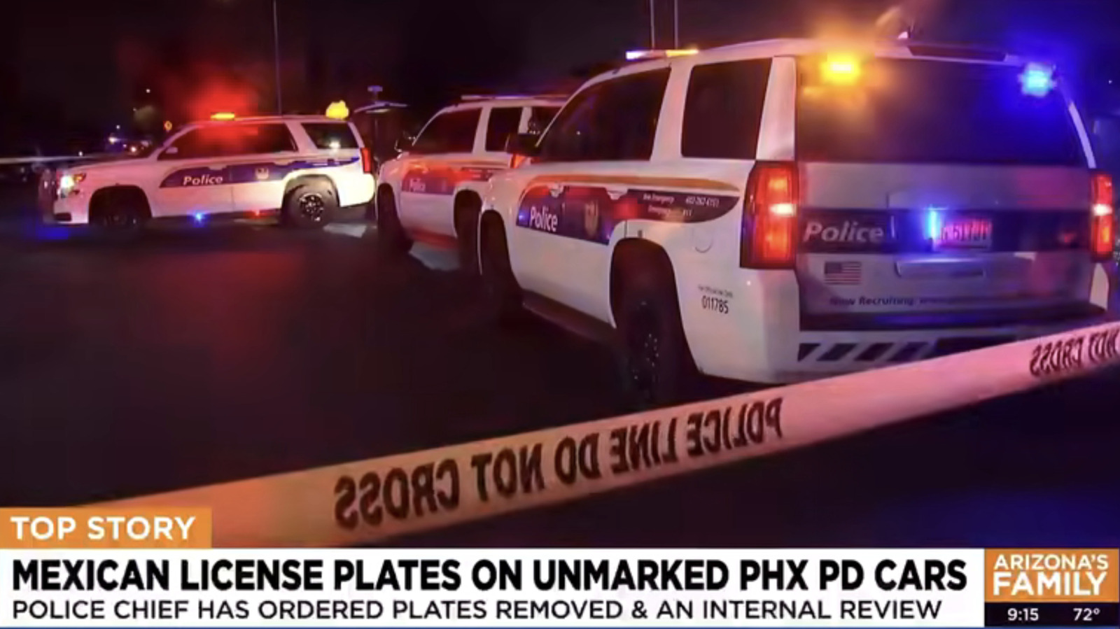 Phoenix Cops Caught Running Mexican Plates