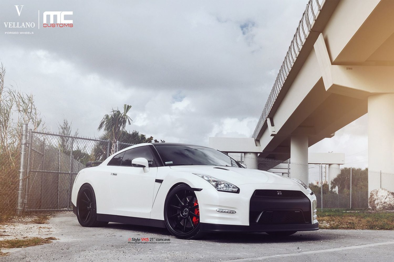 Nissan GT-R R35 White Vellano VKS Concave Wheel | Wheel Front