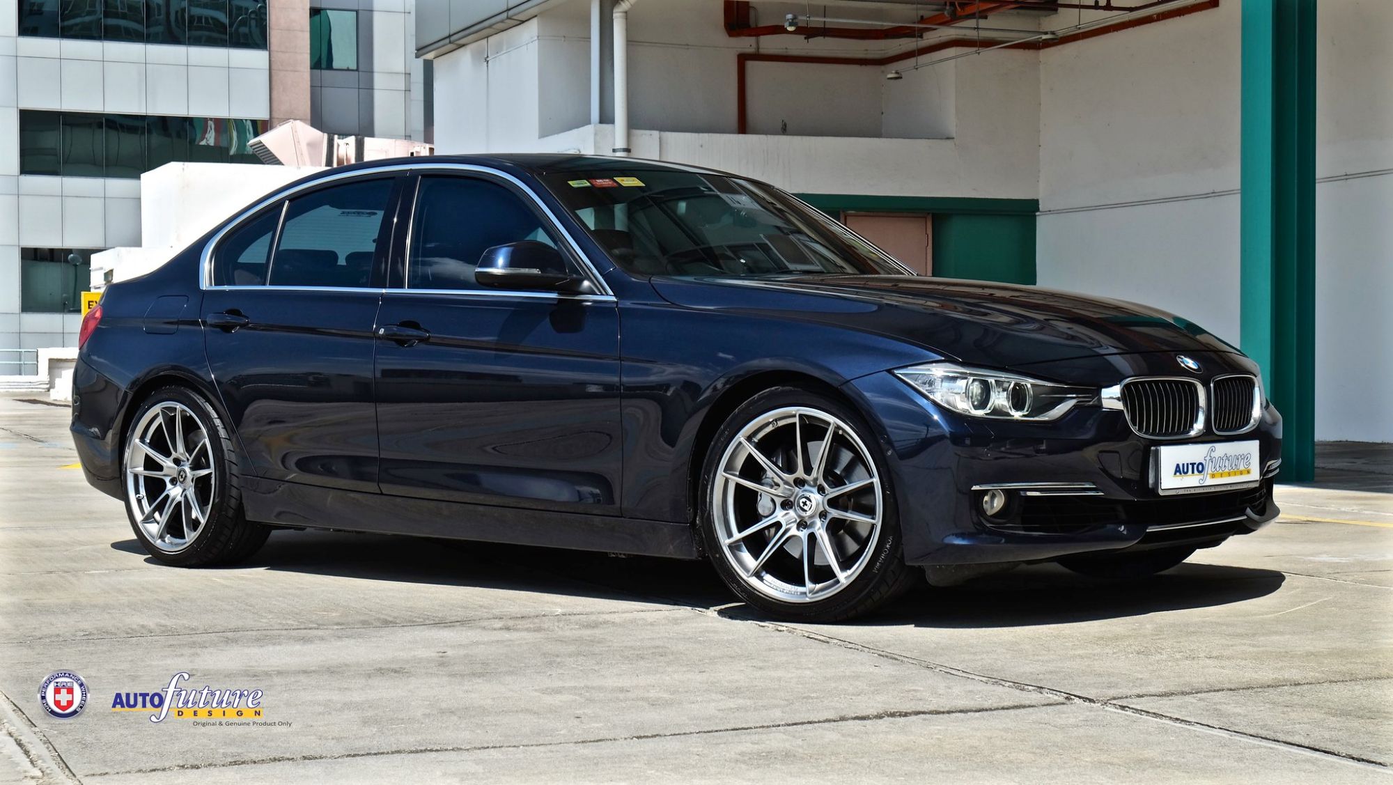 BMW 3 series 335i F30 Blue with HRE FF04 Aftermarket