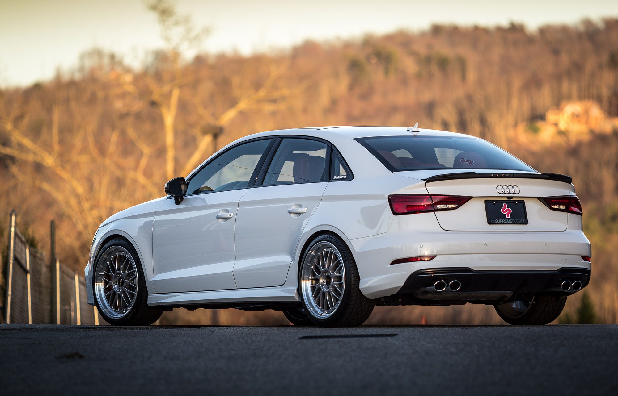 White Audi A3 8V Bagged on BBS Rims Build by Florian 
