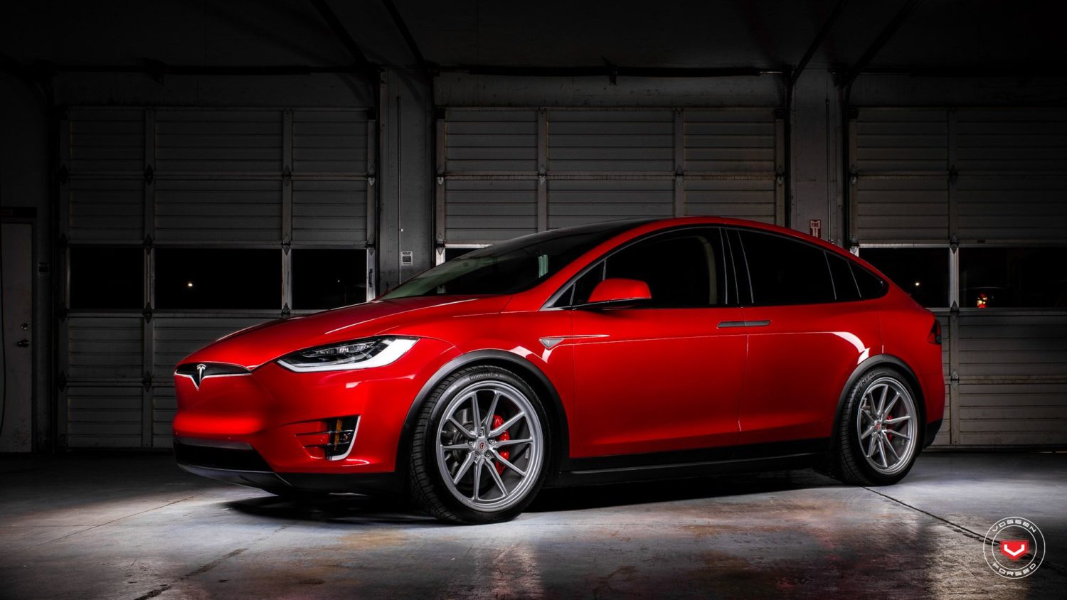 Tesla Model X Red Vossen MLX2 Wheel Front