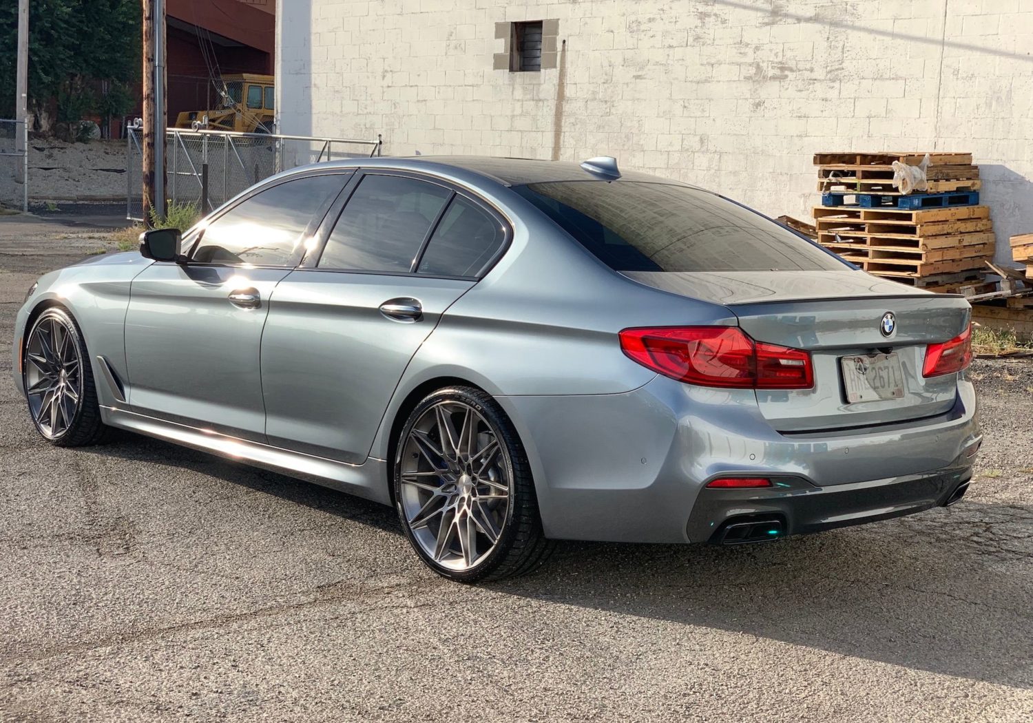 BMW 5 Series M550i G30 Grey with Forgeline MT1 Aftermarket Wheels ...