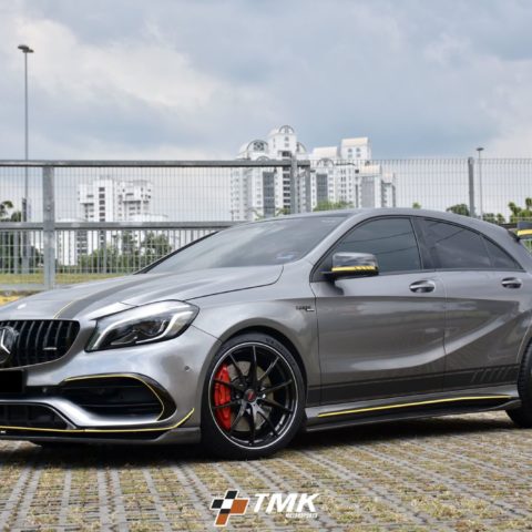Mercedes-Benz A45 AMG W176 Grey with Rays Volk G25 Aftermarket Wheels ...