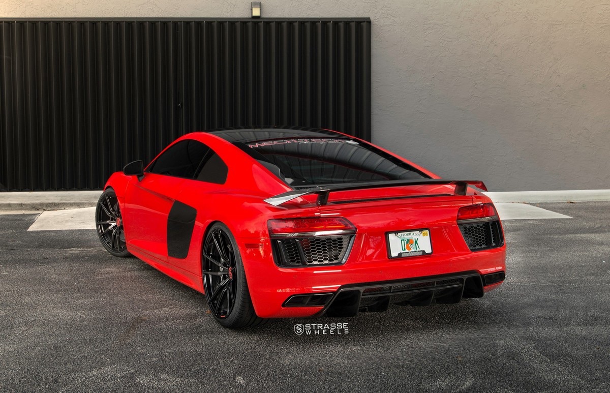 audi r8 v10 plus red strasse sv1 deep concave | wheel front