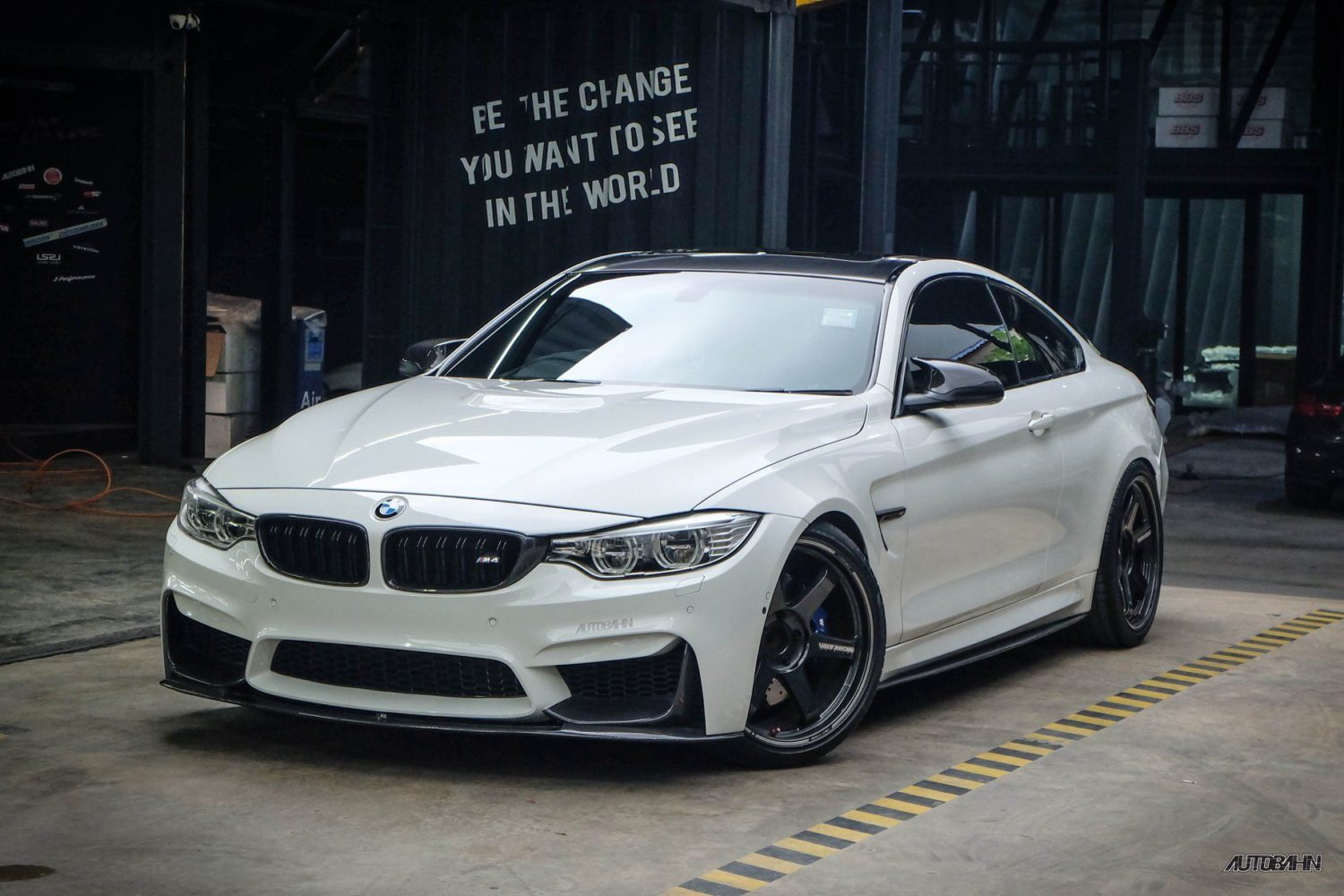 Bmw M4 F82 F83 White Rays Volk Te37 Ultra Wheel 